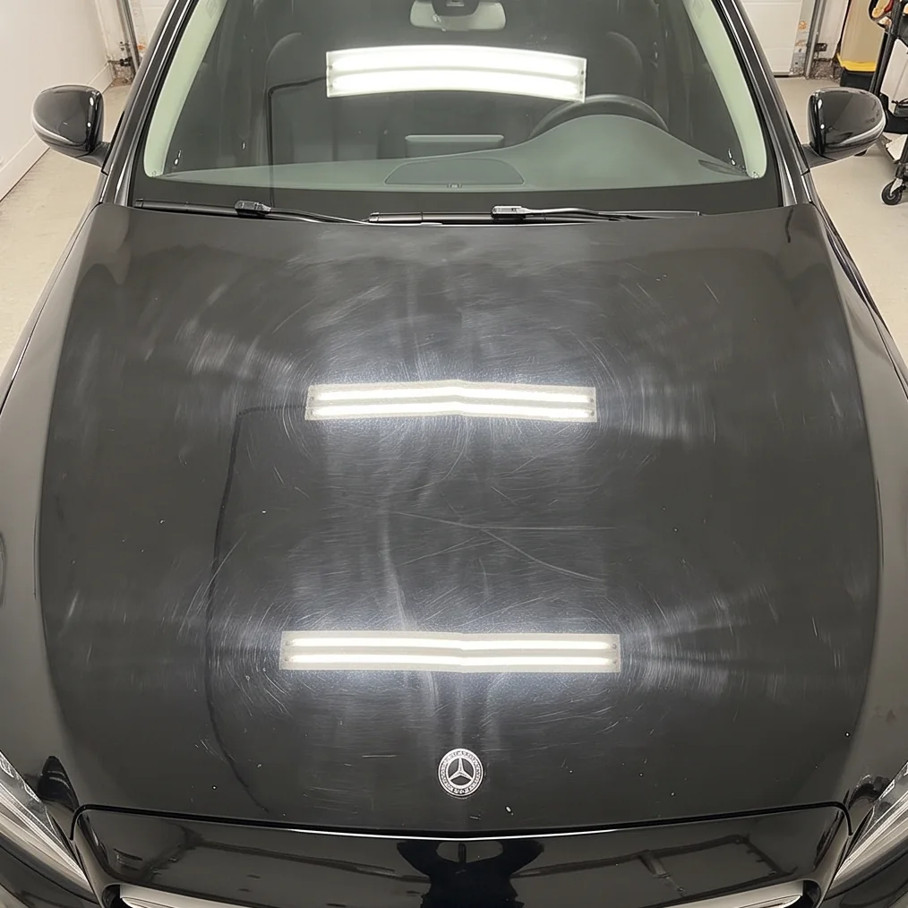 Paint before correction showing swirl marks in Chilliwack, BC