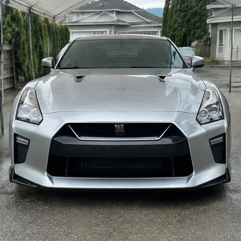 Silver Nissan GT-R after paint protection film installation in Chilliwack, BC