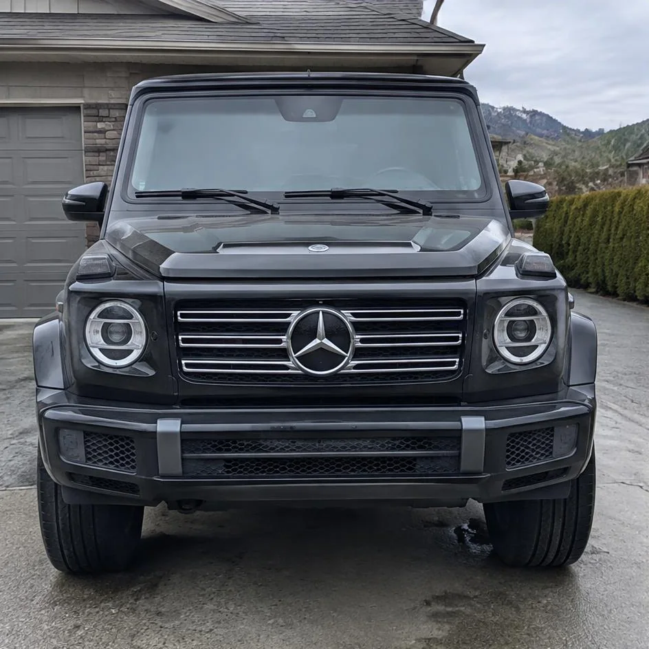 Black Mercedes G-Class at a mobile appointment before paint protection film installation in Chilliwack, BC