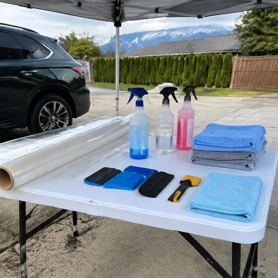 Decontamination and preparation during paint protection film installation in Chilliwack, BC