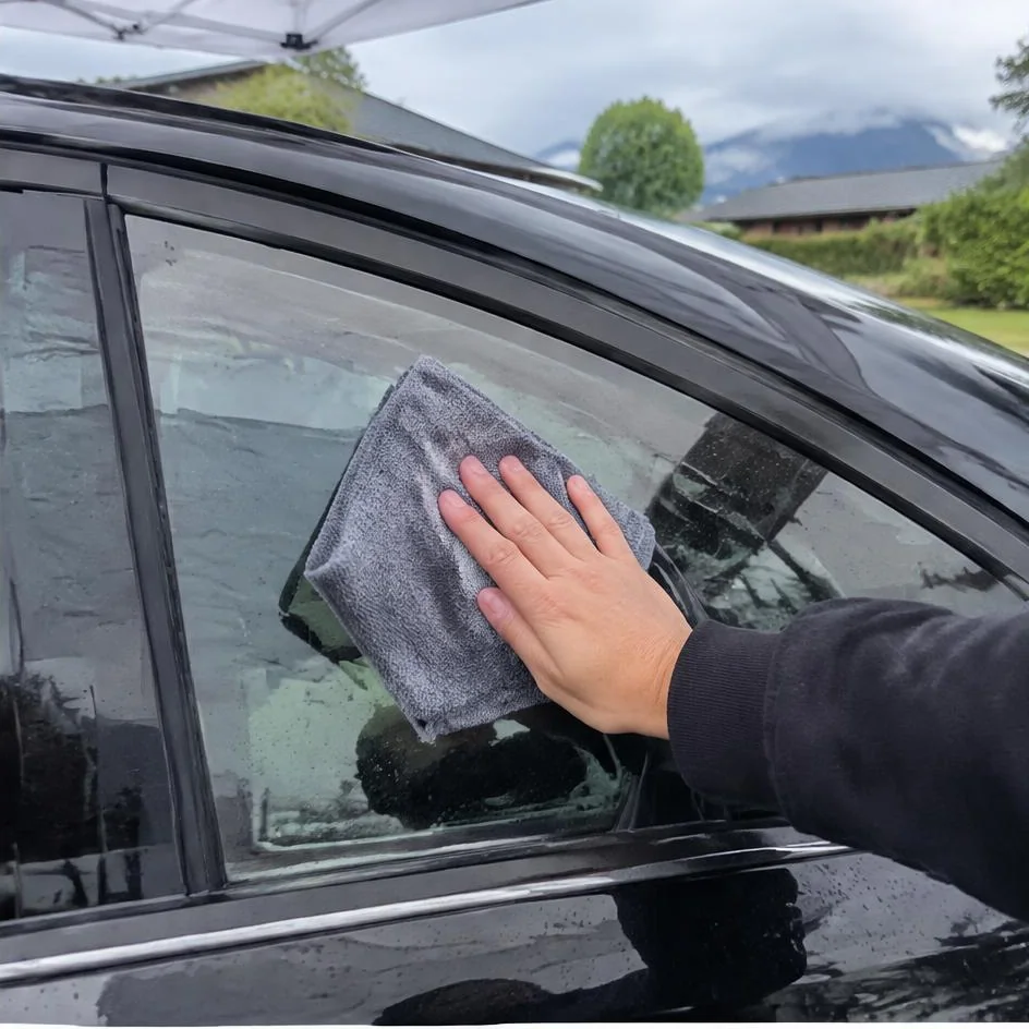 Side window receiving detailed glass preparation in Chilliwack, BC