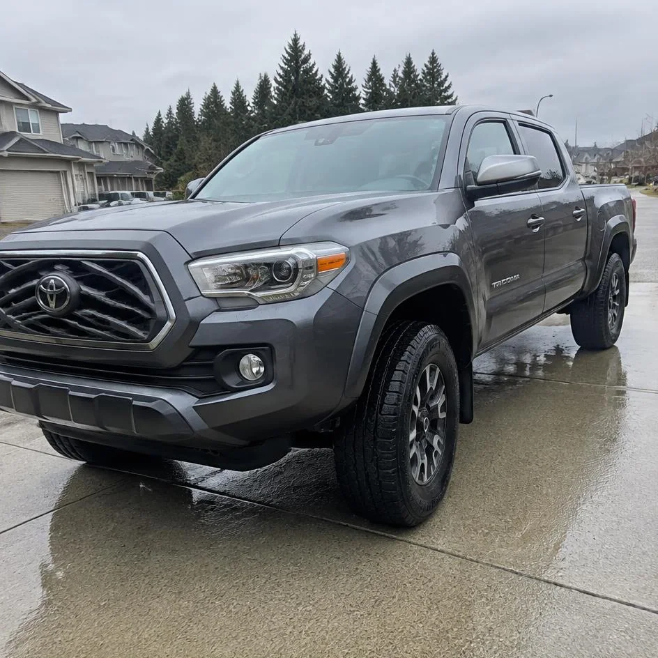Clean dark grey pickup truck after a full detail in Chilliwack, BC