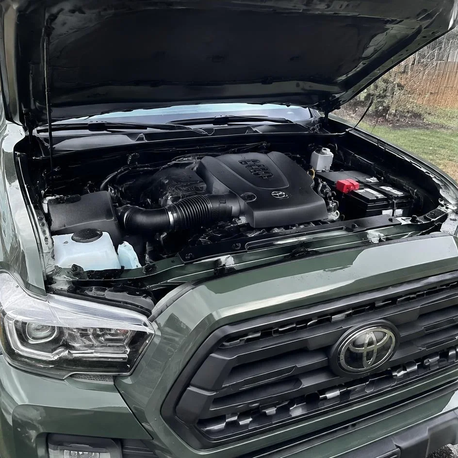 Cleaned and dressed engine bay of an SUV in Chilliwack, BC